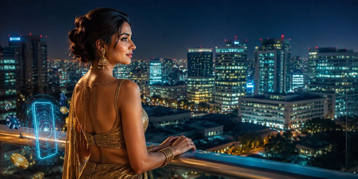 Indian model using mobile phone for deposit